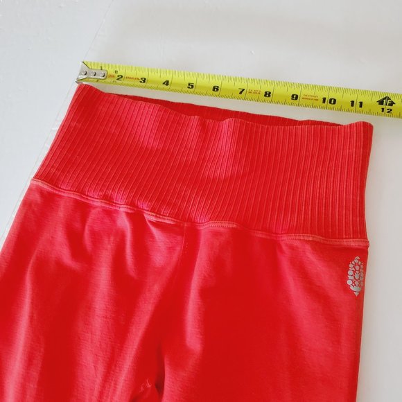 FREE PEOPLE Movement High Rise Orange Red Shanti Yoga Leggings - Picture 9 of 11